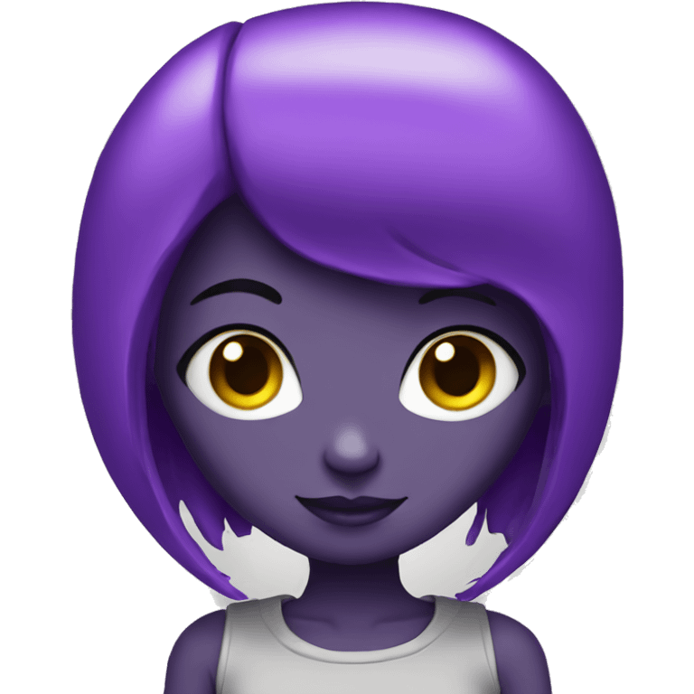 alien girl, purple hair emoji