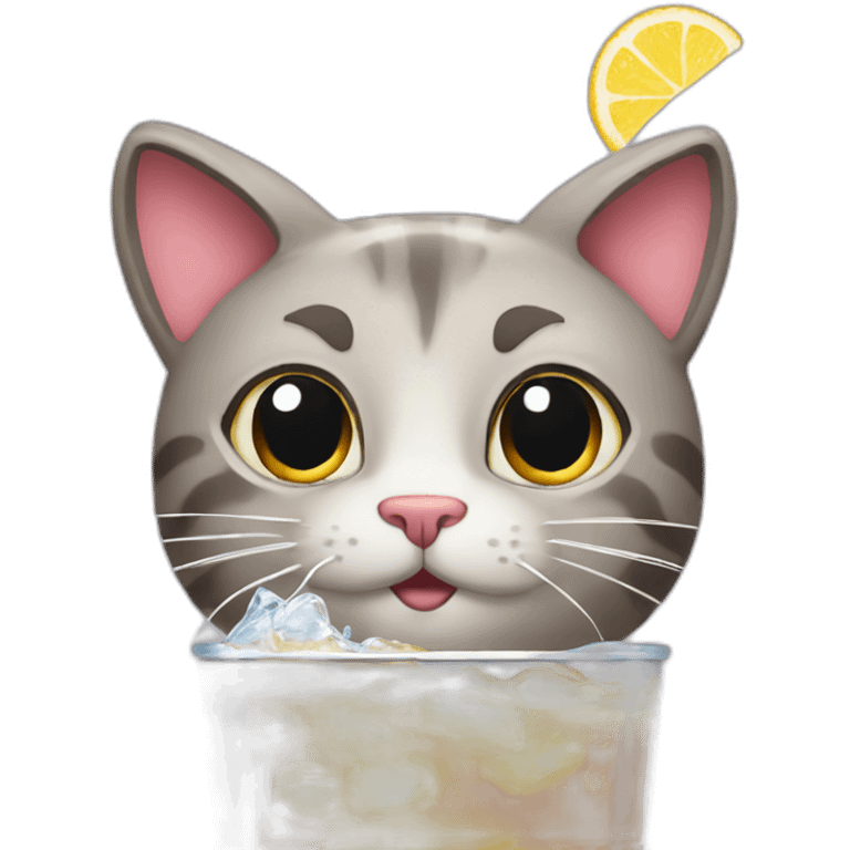 Cat drink soda emoji