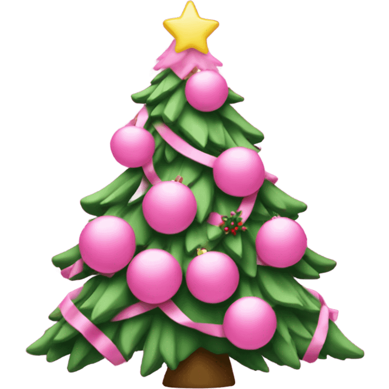 Pink Christmas tree  emoji