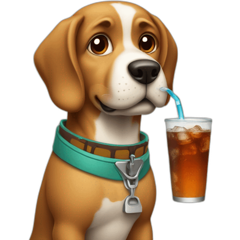 dalmartian dog drinking soda emoji