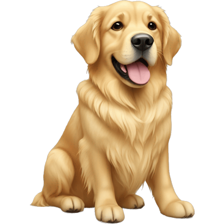 Golden Retriever with socks emoji