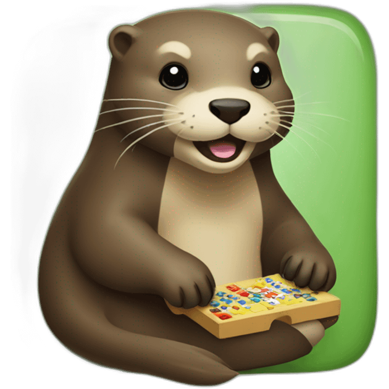 Otter playing carcassonne game emoji