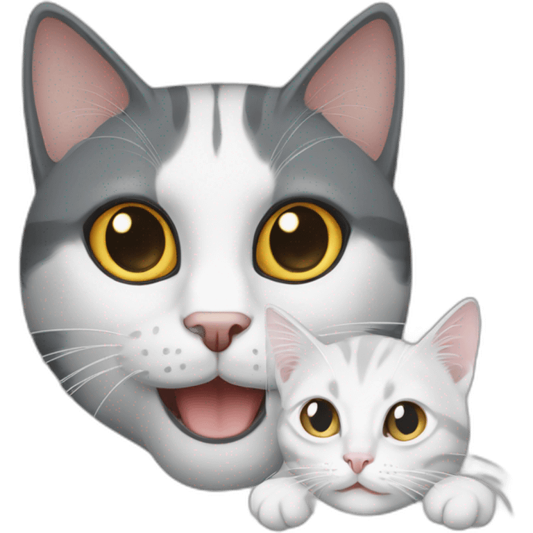 Calicut cat and White Grey cat emoji