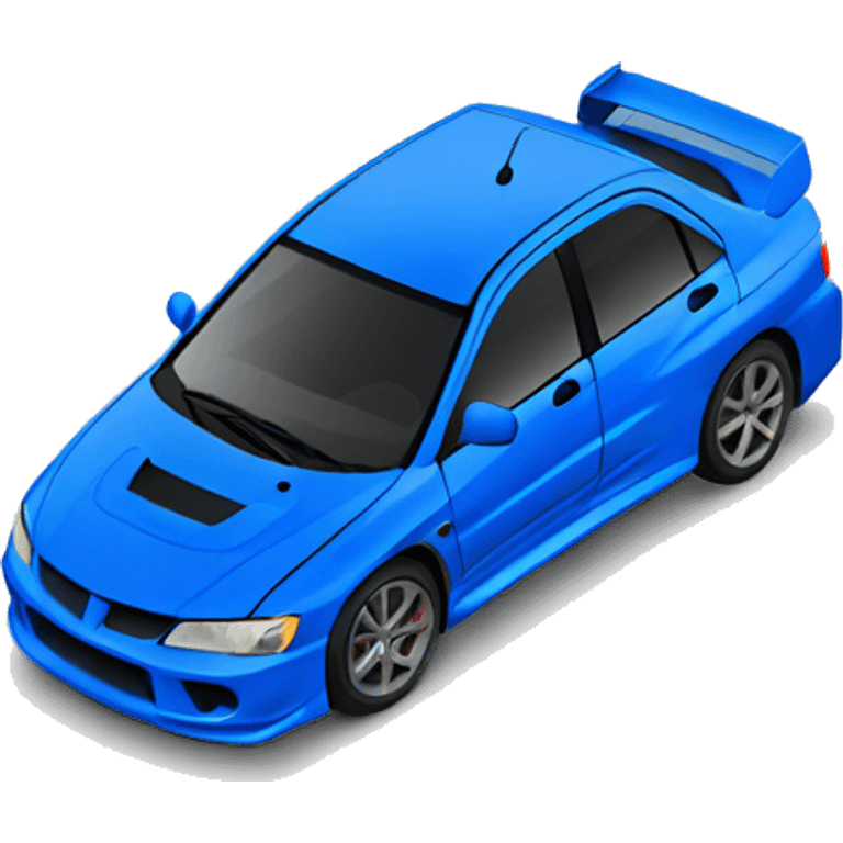 A blue Mitsubishi Evo 9 emoji