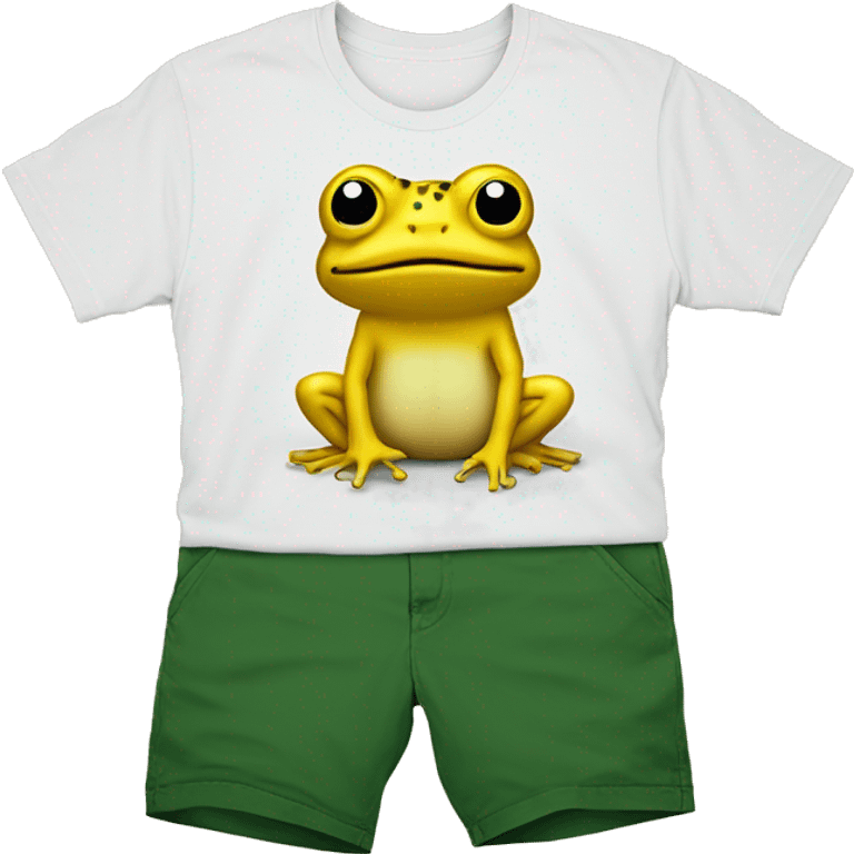 yellow toad wearinga white t-shrt and gren shorts emoji