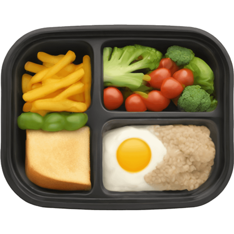 Meal in rectangle plastic container  emoji