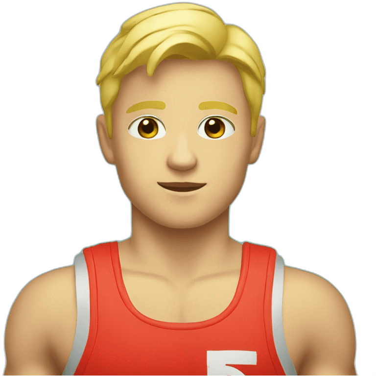 blonde boy in lifeguard tank top  emoji