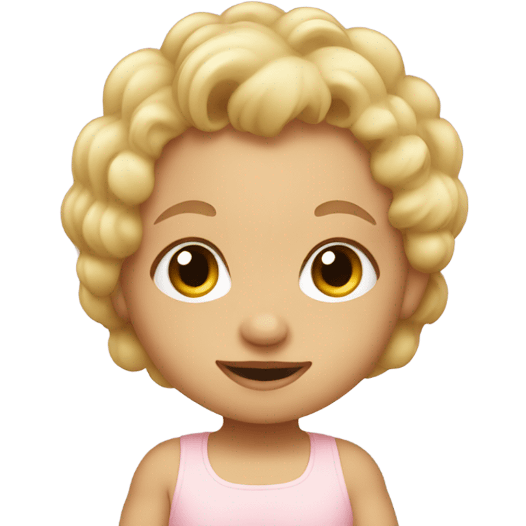 cute blonde baby with one curl on head emoji