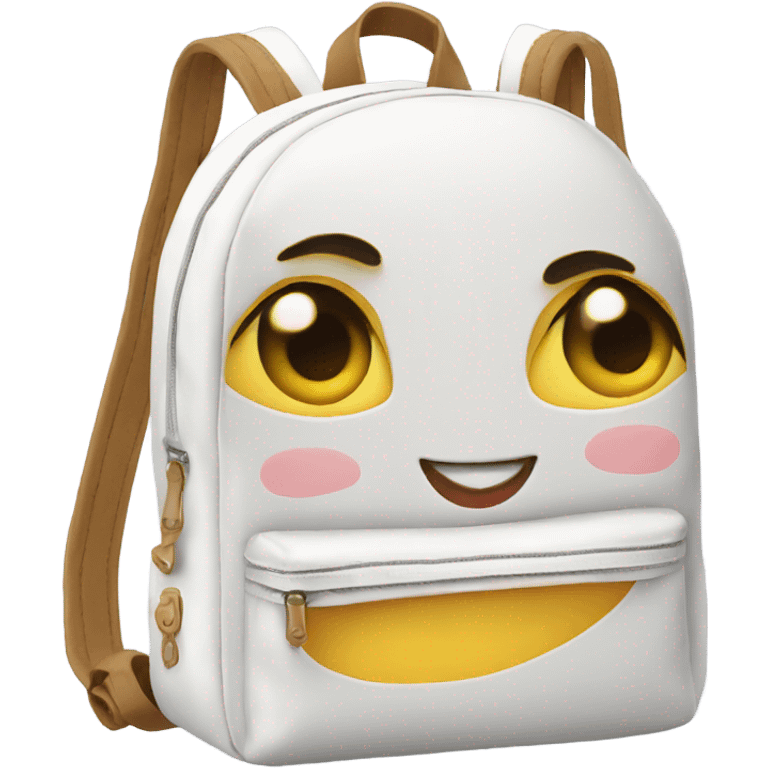 baby white backpack with ribbon emoji