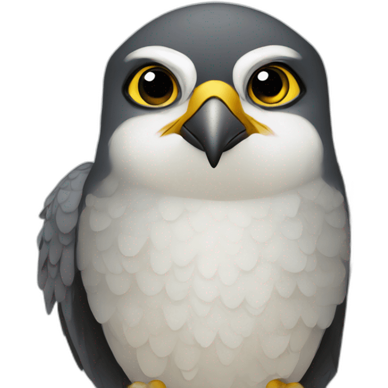 Peregrine falcon working on a spreadsheet emoji