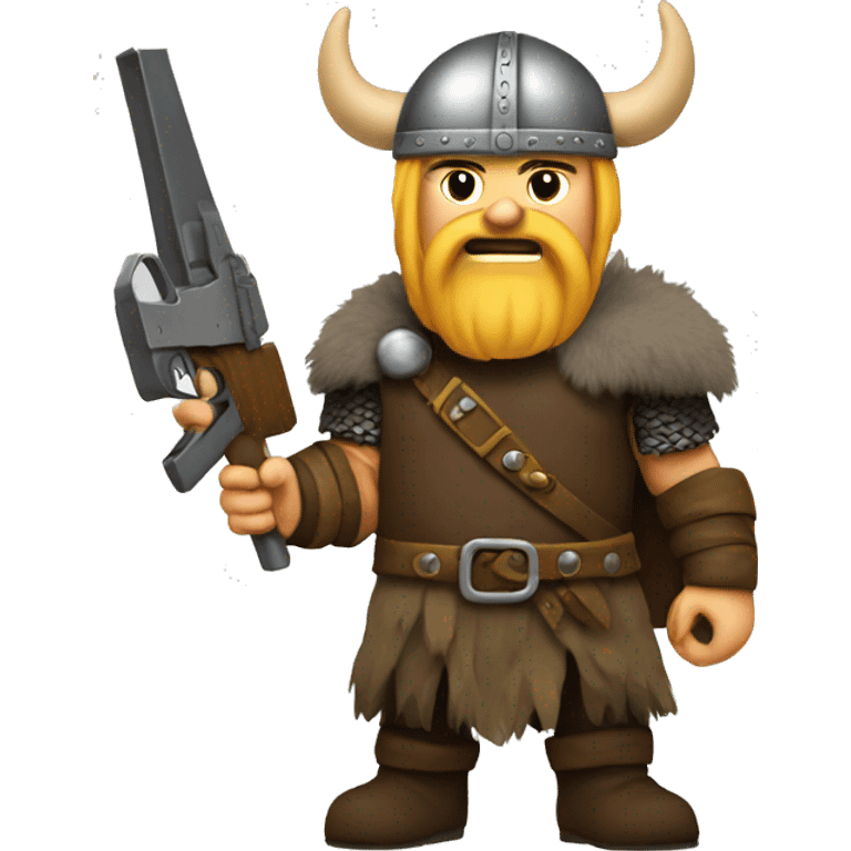 Viking with a gun emoji