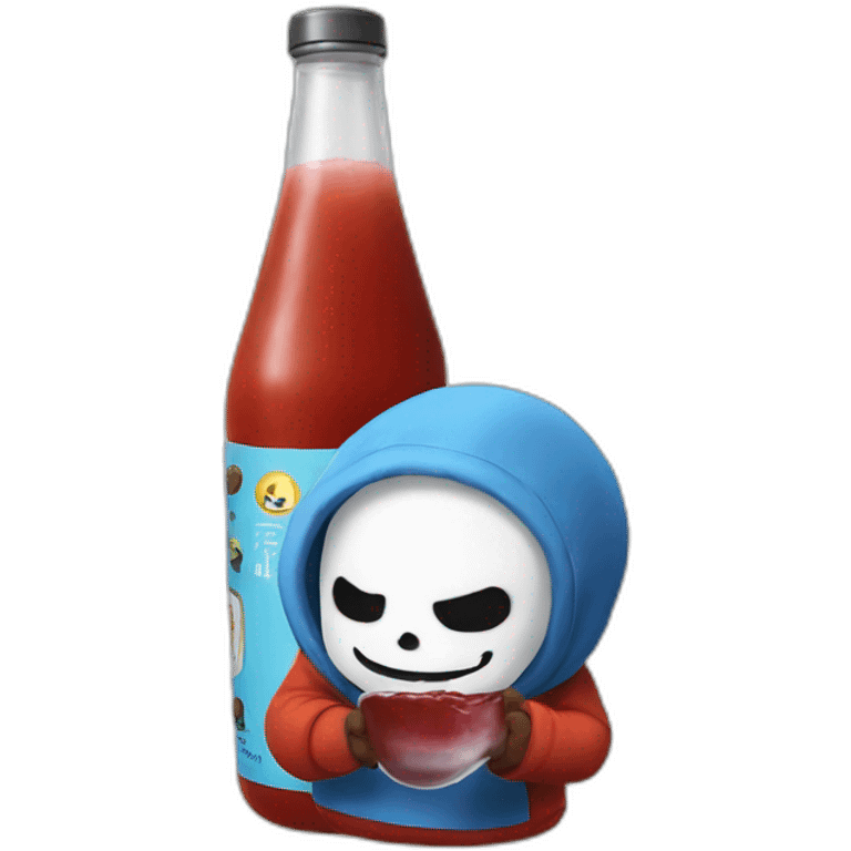 Undertale sans drinking ketchup emoji