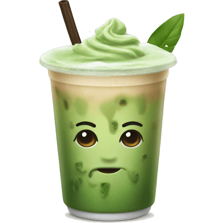 Matcha iced latte  emoji