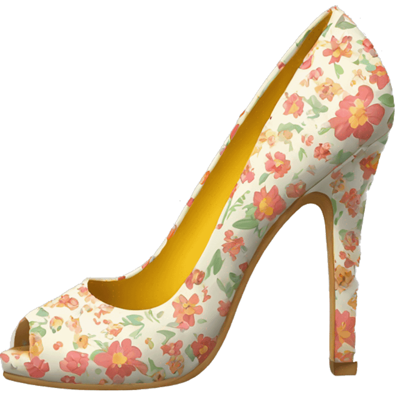 floral patterned high heel emoji