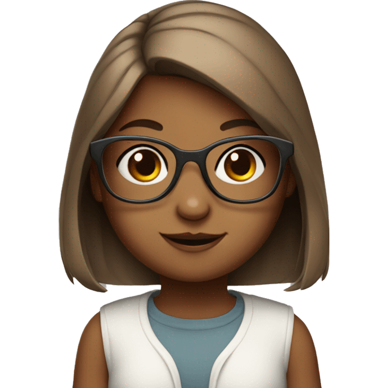 Girl brown bunny with glasses emoji