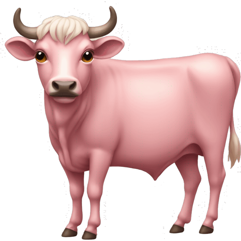 Vaca rosada animada emoji