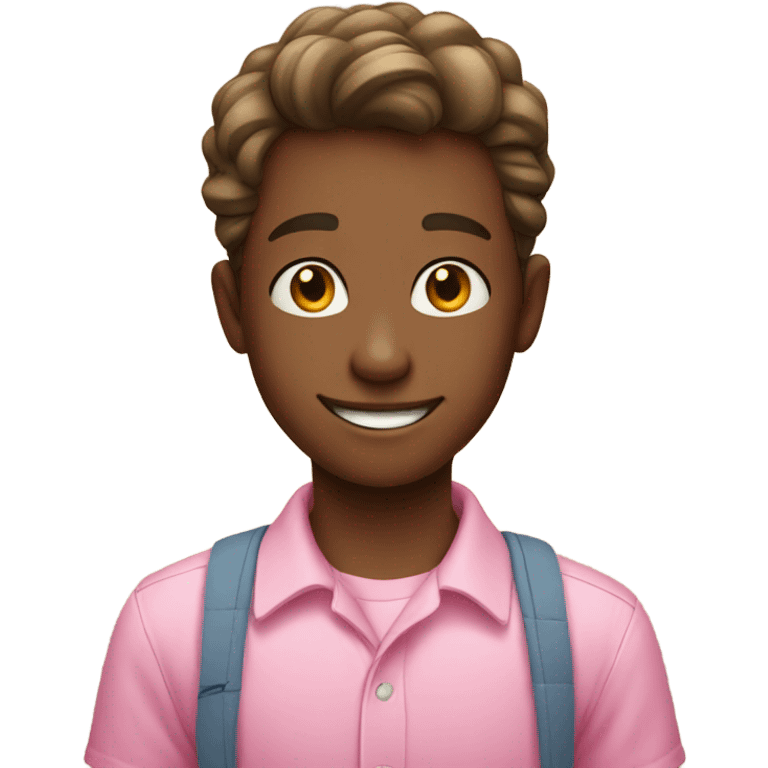 smiling boy in pink shirt emoji