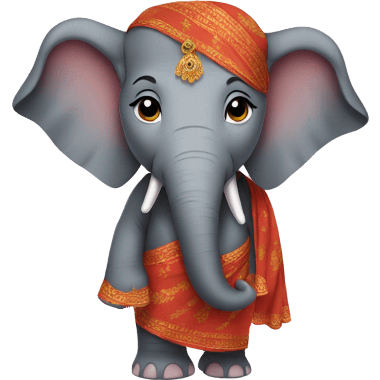 Elephant in a sari emoji