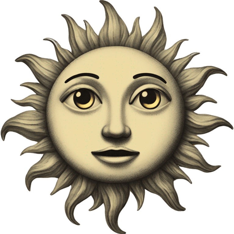 Sun and moon vintage  emoji