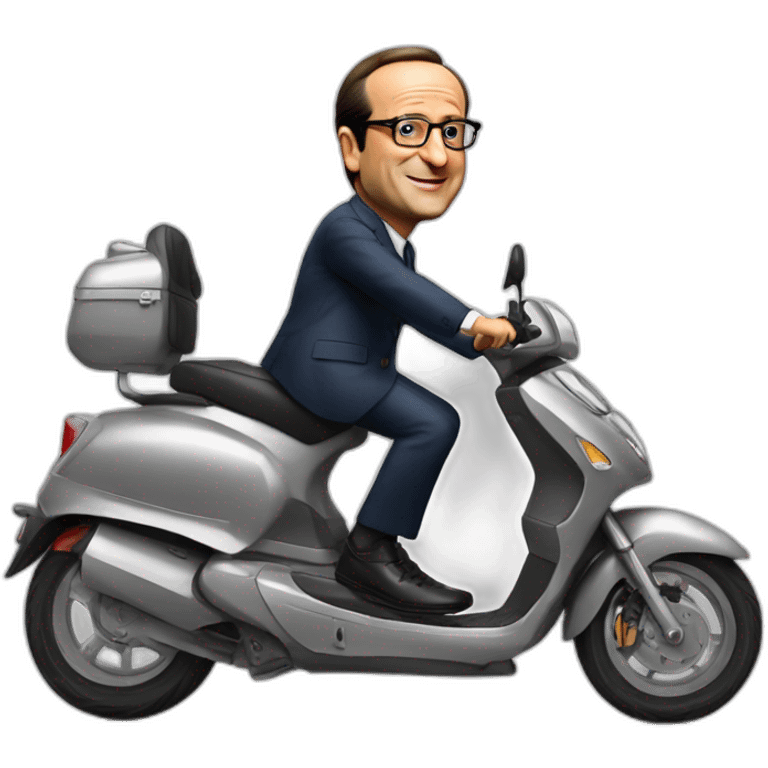 françois hollande sur un scooter emoji