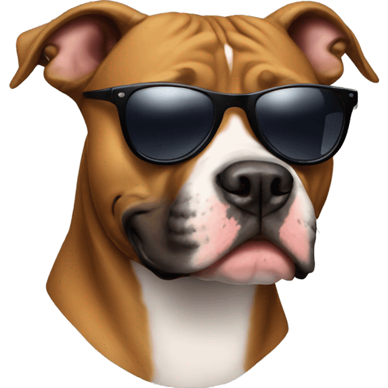 Pitbull  with sunglasses emoji