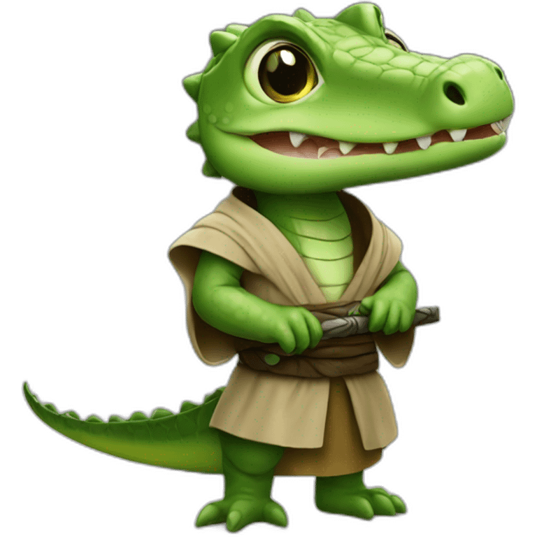 A baby crocodile jedi emoji