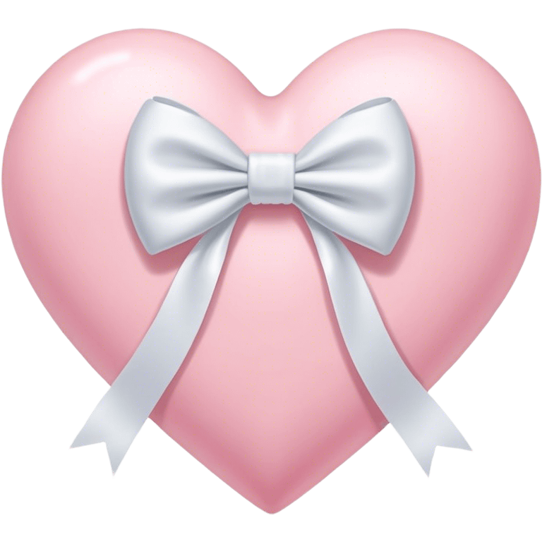 Pastel pink heart with white bow emoji