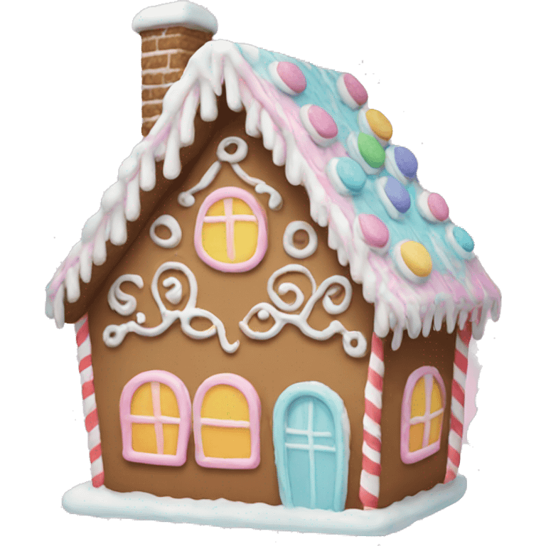 pastel gingerbread house emoji