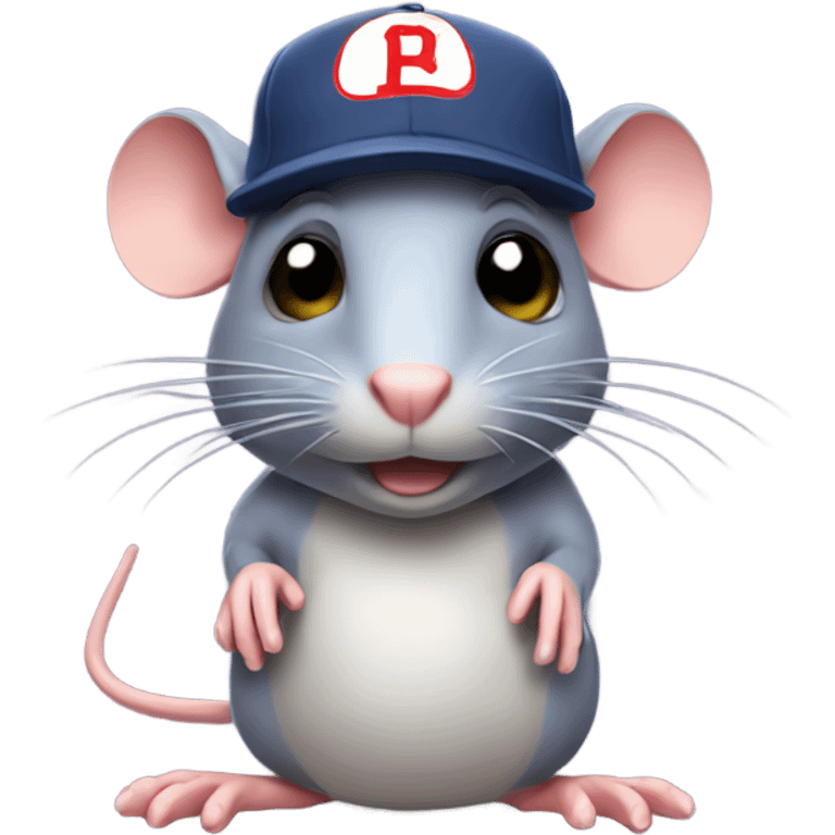 Rat with baseball hat emoji