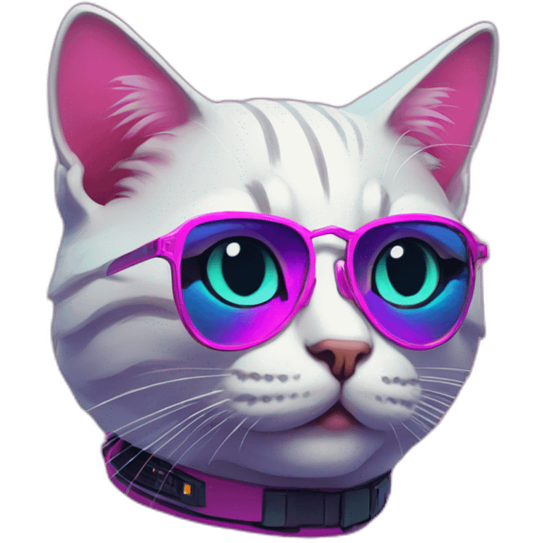 Retrowave cat emoji