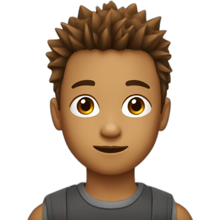 9 year old boy with brown spiked haircut emoji