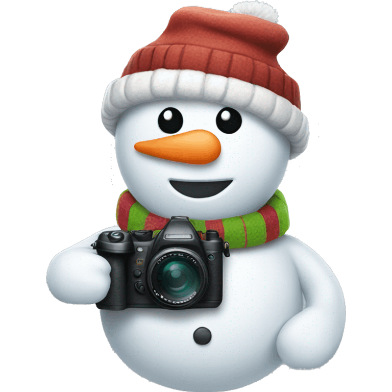 snowman with camera emoji