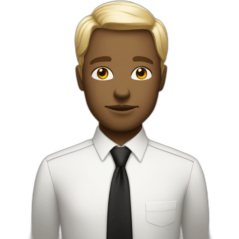 White spirit in white shirt and long black tie emoji