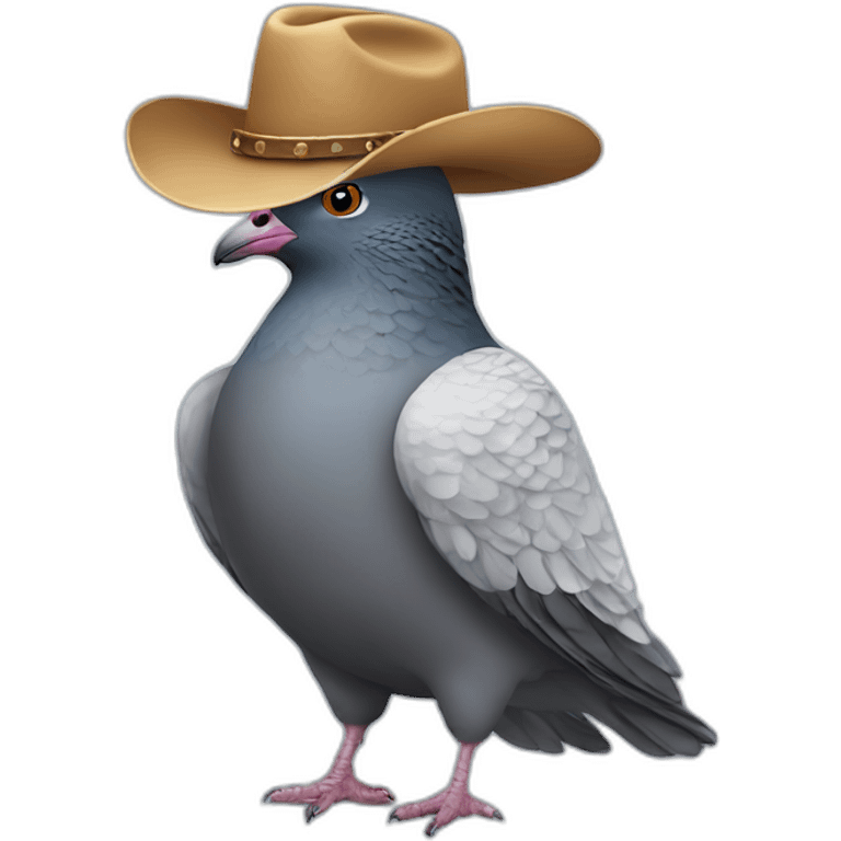 pigeon wearing a cowboy hat emoji