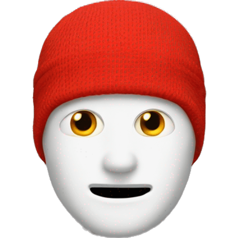 White man one, red ski mask emoji