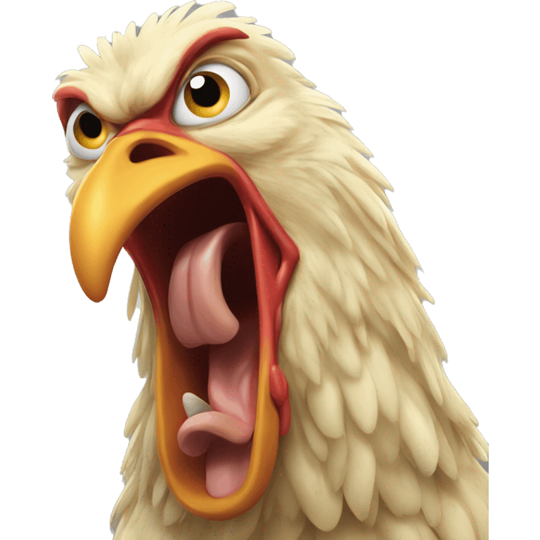 Screaming chicken emoji