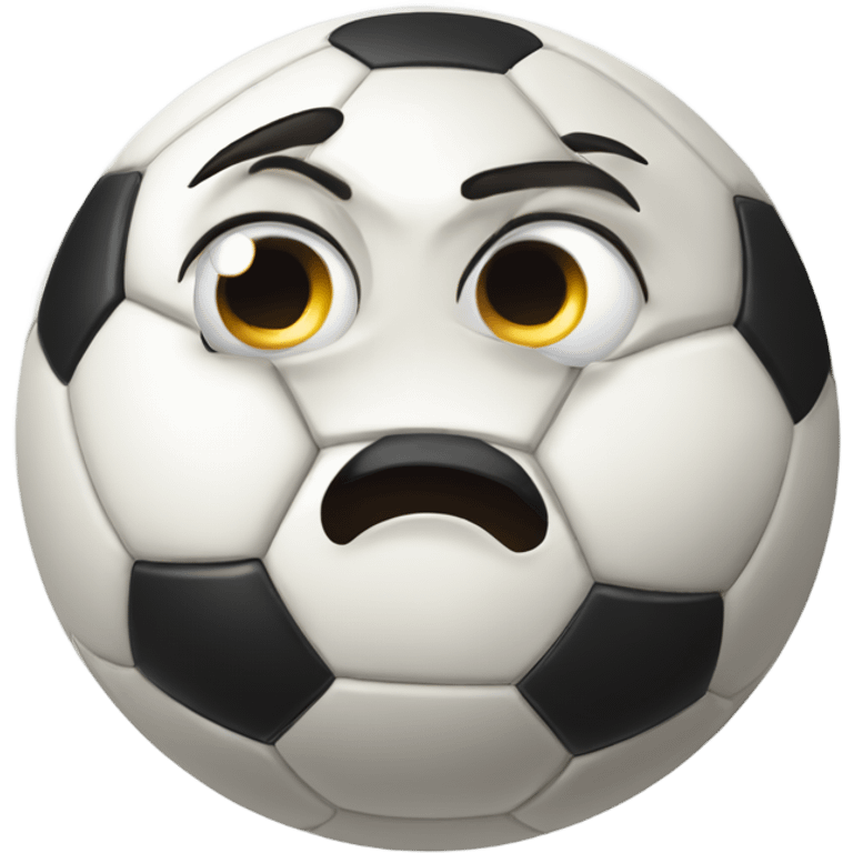 Soccer ball with wry expression emoji