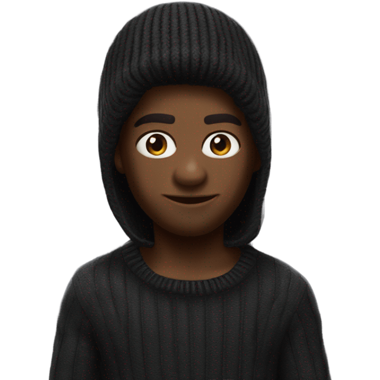 Black sweater on Spider- man emoji