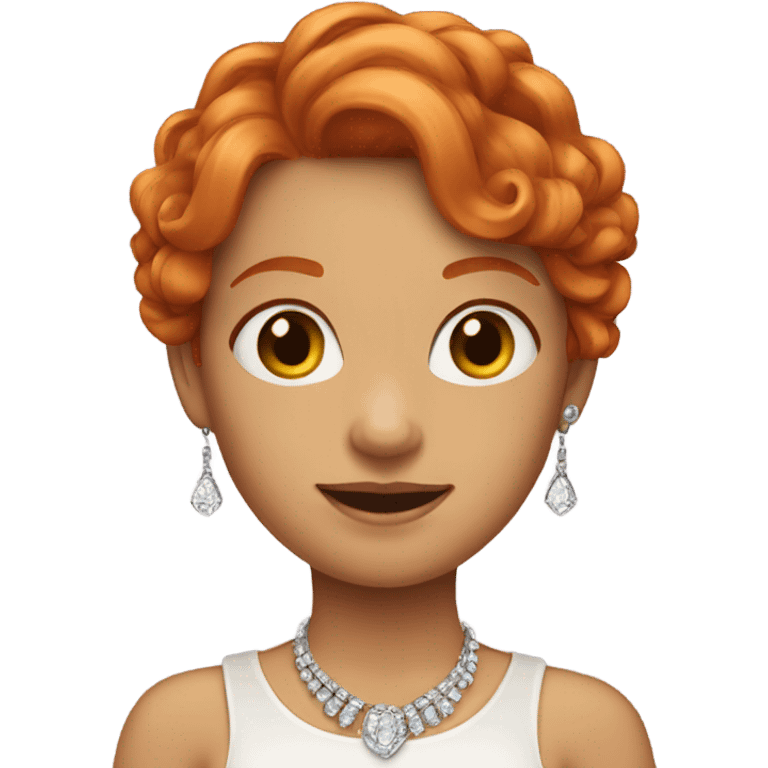 Ginger haired girl in jewelry emoji