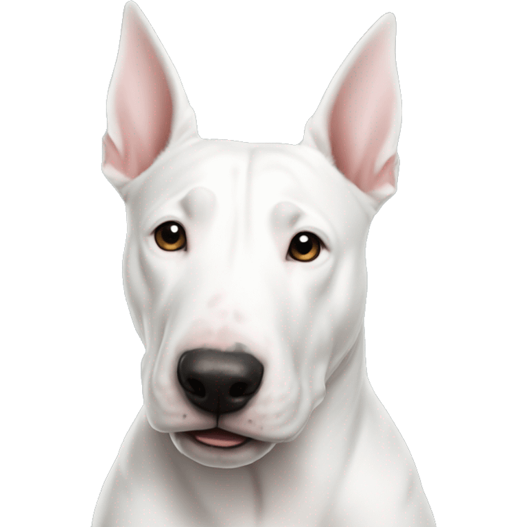 A white bull terrier with black ears emoji