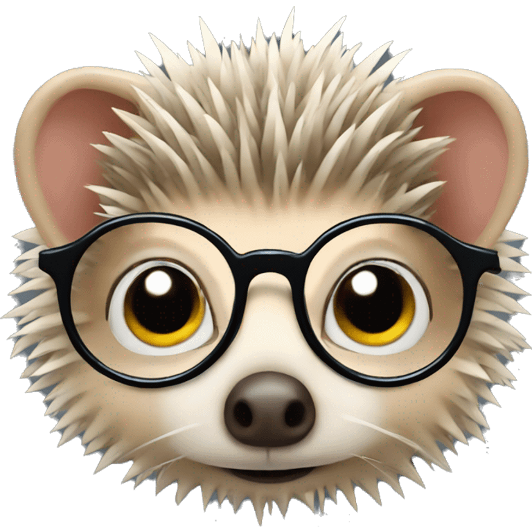 kin hedgehog with glasses  emoji