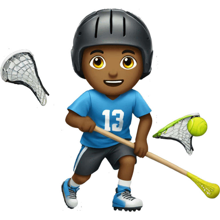 Boy playing lacrosse emoji