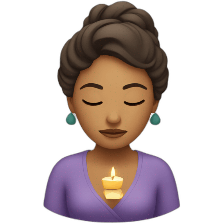 Mujer en Circulo de meditación emoji