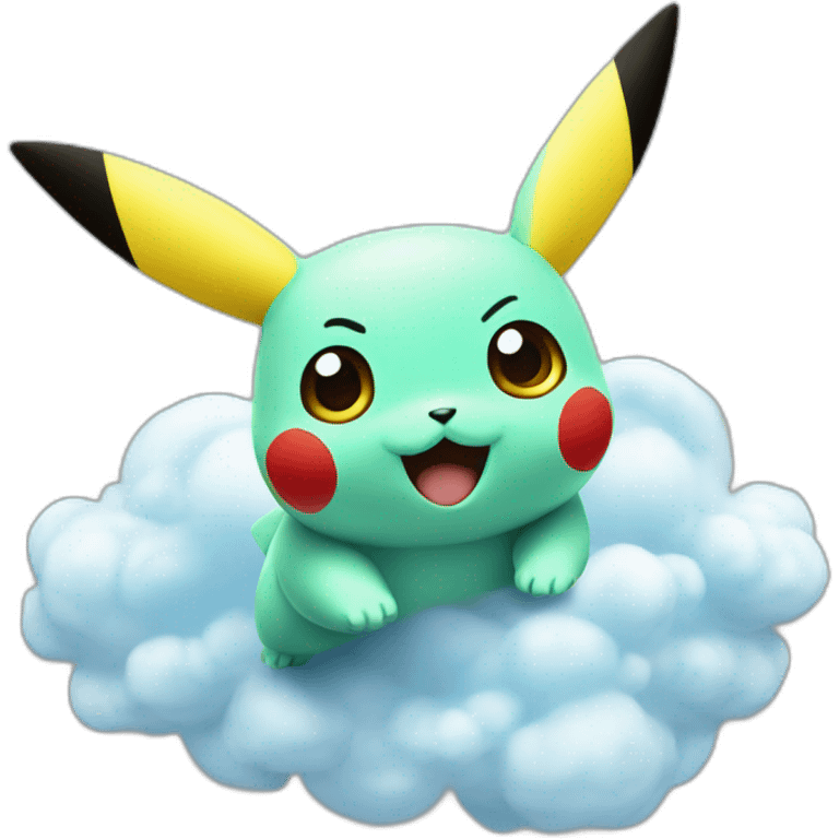 Pikachu sur nuage emoji