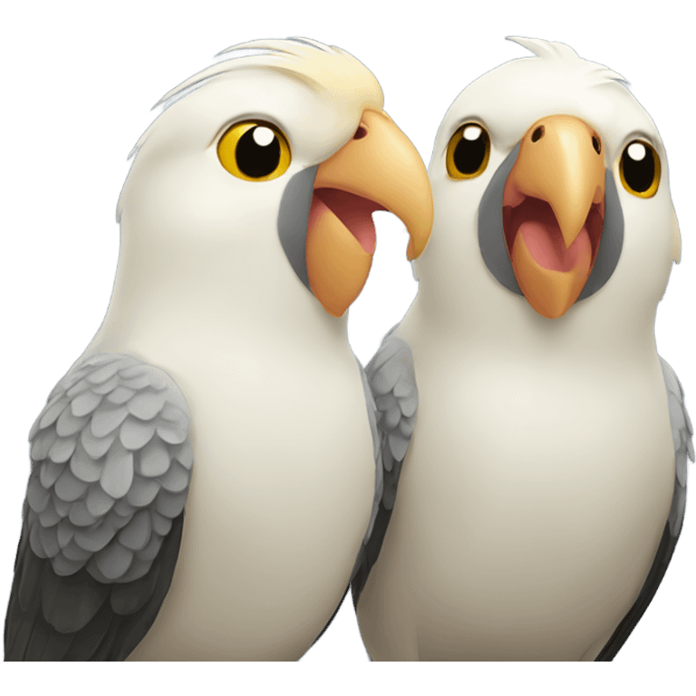 two cockatiel birds together emoji