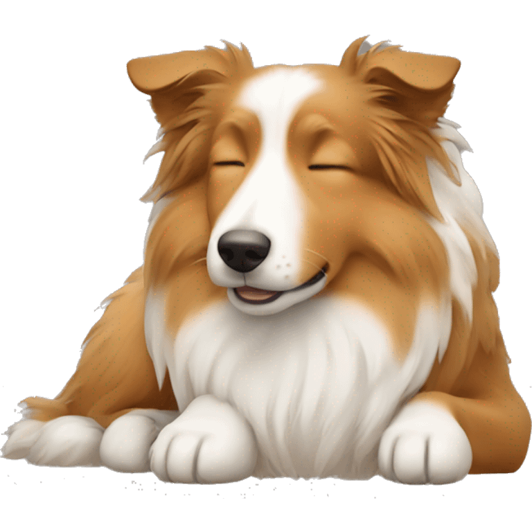 sleeping shetland sheepdog emoji