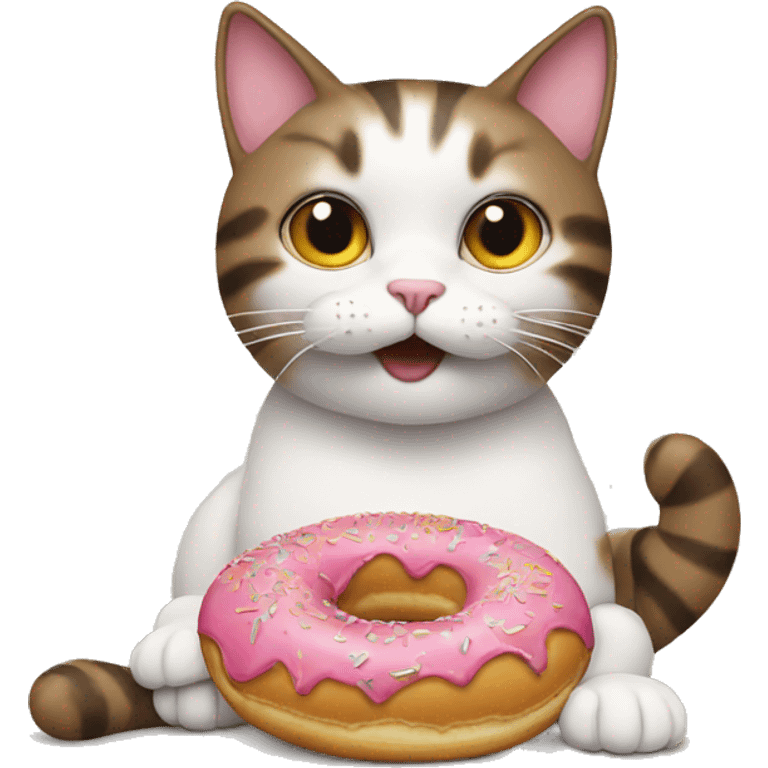 cat eating donut emoji