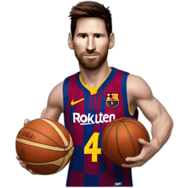 messi with basket ball emoji