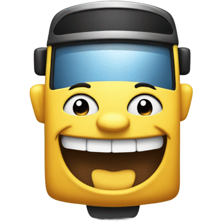 Smiley drives bus emoji