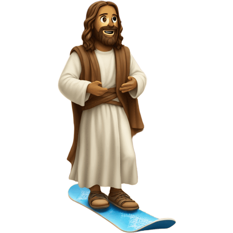 Jesus on a snowboard in the desert  emoji